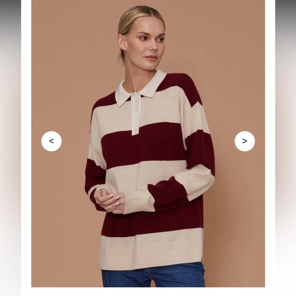 Le Jean striped cashmere polo size S - Picture 2 of 7